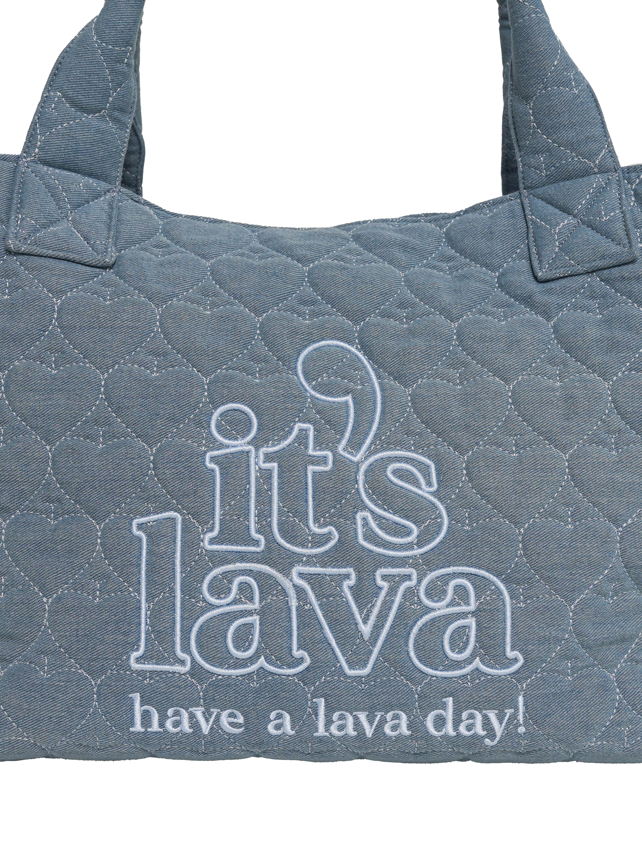 DENIM HEARTS MAXI TOTE